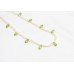 Necklace Strand String Beaded Peridot & Freshwater Pearl Stone Bead Women D961